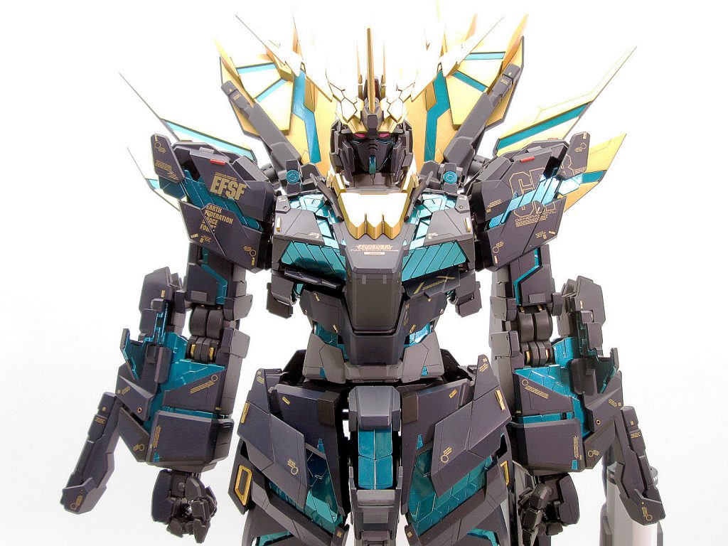 買取紹介：PG 1/60 バンシィ・ノルン 塗装済完成品 正面画像